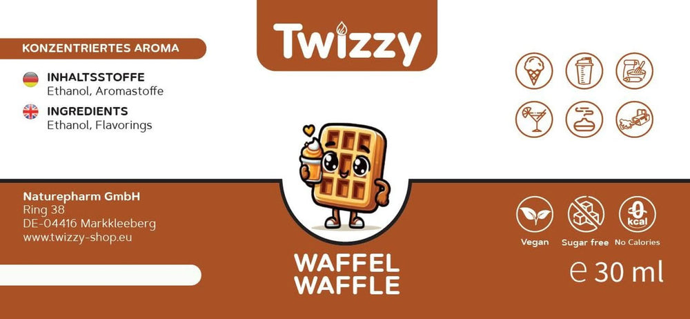 Twizzy Waffle Food Flavoring - 30 ml - Intens aroma - Ideel til bagning Arome Naty Shop