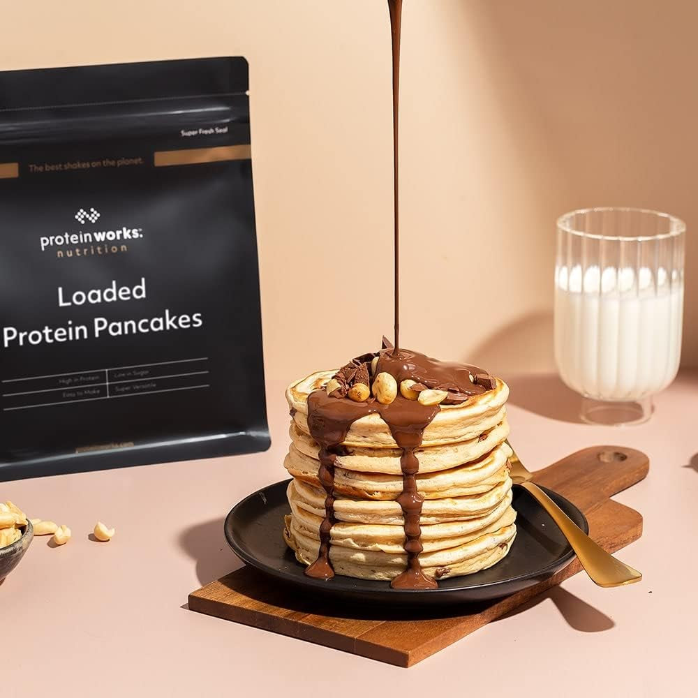 Protein Works - Loaded Protein Pfannkuchen | Premium Pfannkuchen Mischung | Eiweiß Pancakes | Protein Pancakes | 8 Servings | Natürlich | 500G Amestec pentru copt si gatit Naty Shop