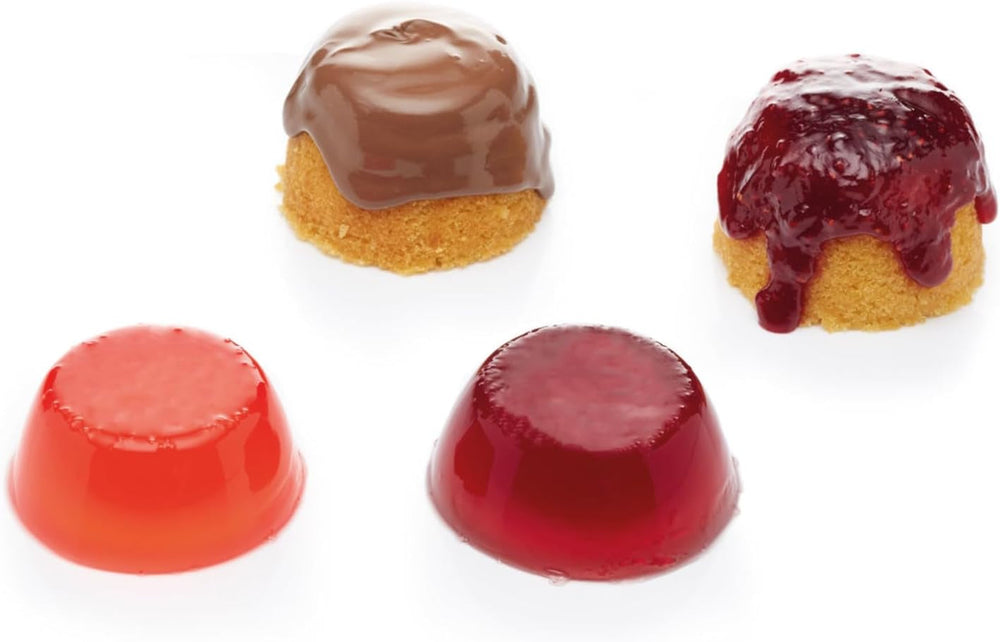 Kitchencraft mini budding forme anodiseret aluminium 7,5 cm sæt med 4 sølv bageforme og bakker Naty Shop