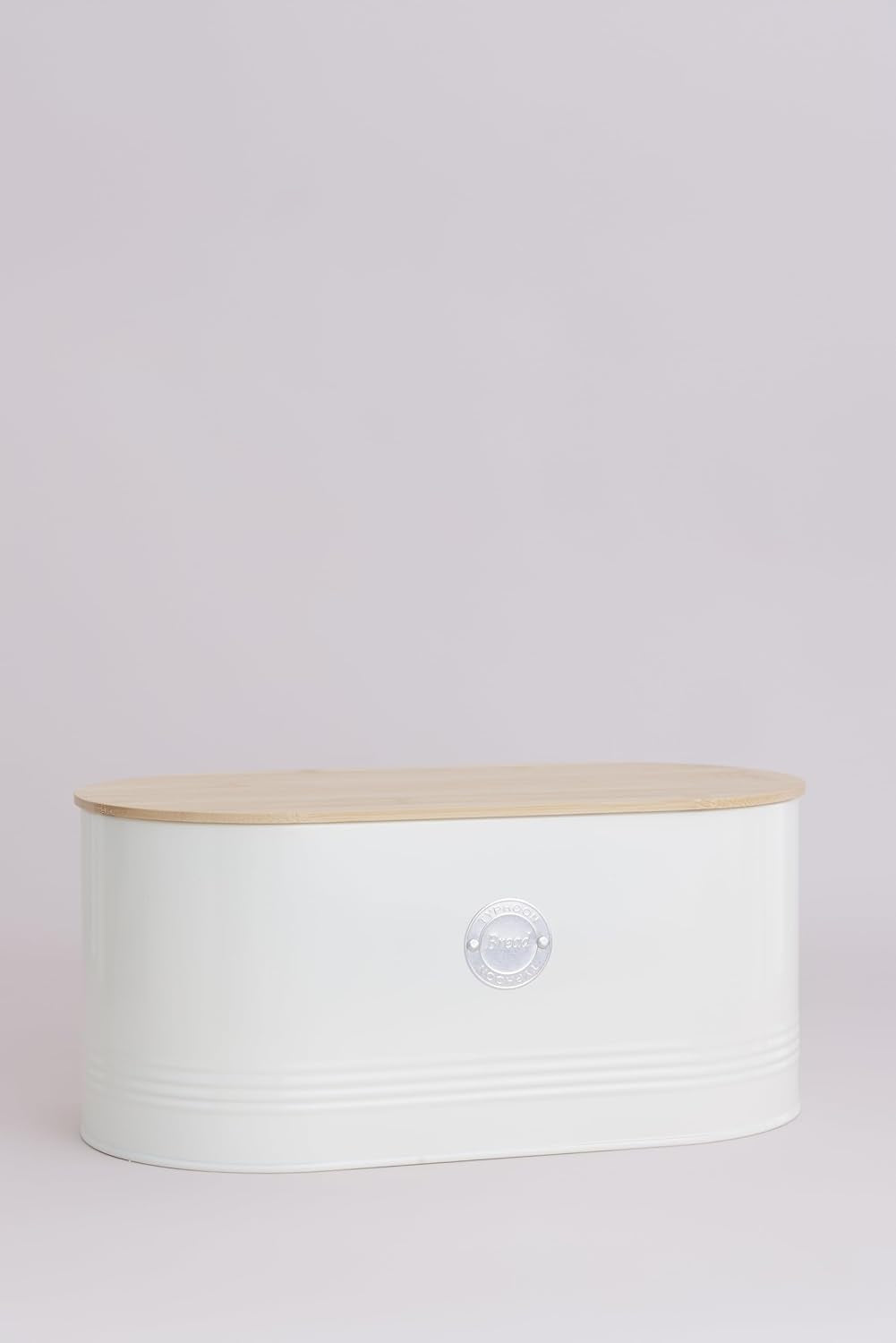 , "Living" coș pentru pâine din oțel inoxidabil, de culoare crem, cu capac din bambus, crem Cutii depozitare alimente Naty Shop