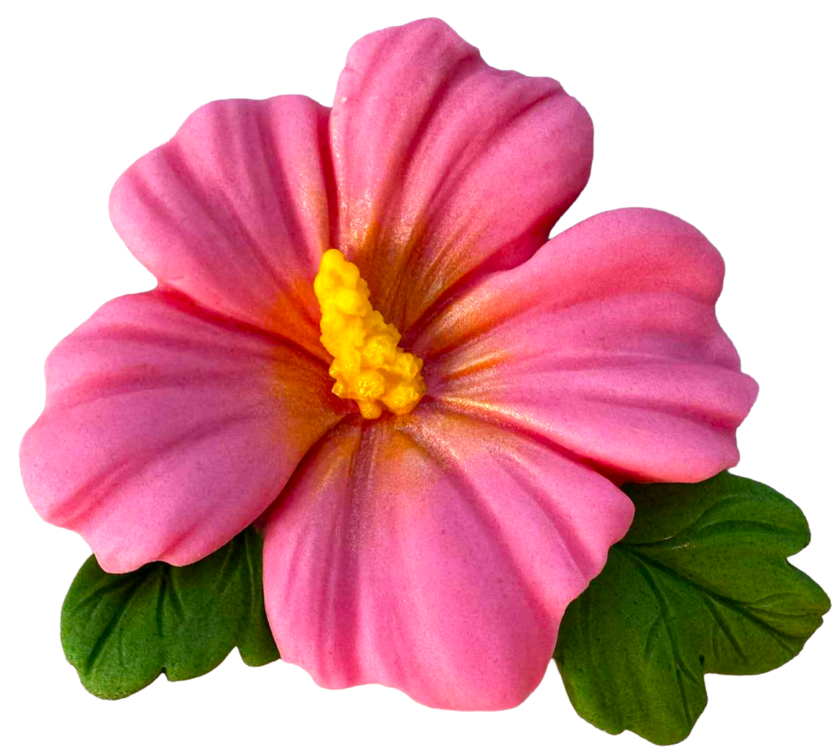 Spiselig hibiscusblomst – 9,5 cm kagedekoration