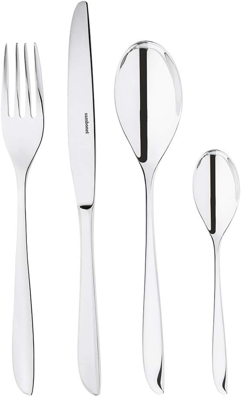 Sambonet 52163-81 Blad - 18/10 rustfrit stål monoblok bestiksæt Naty Shop sæt 6 personer - 24 stk.