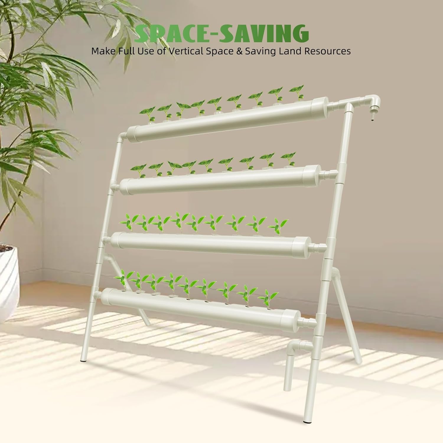 Hydroponic System, Tower Hydroponic Grow Kit, 4-trins plantestander med 36 plantehuller, jordfri plantedyrkningssystemer til have, kontor og andre indendørs og udendørs rum