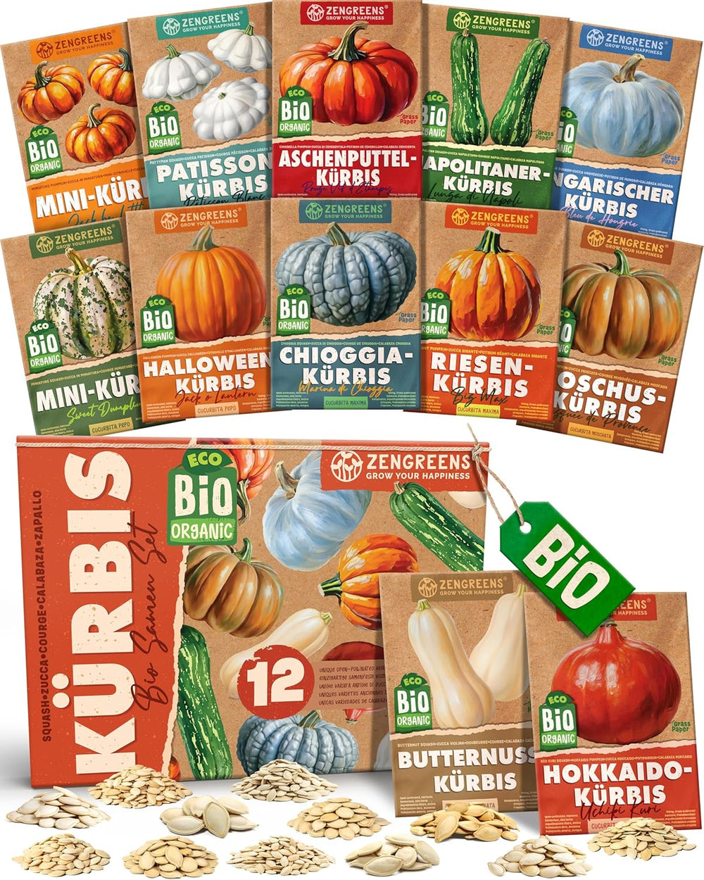 Økologiske basilikumfrø i et sæt med 6 - 6 basilikumfrø til nem dyrkning i haven, balkonen eller højbedet - Plantefrø - Frøplanter