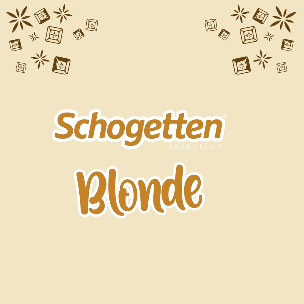 Schogetten Blonde Karamel | Karamel med hvid chokolade og karamelstykker | Chokoladebar 100g | Bekvemt portioneret