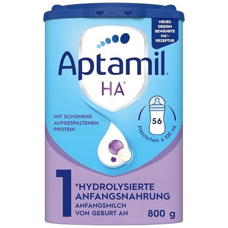Aptamil HA 1 - Modermælkserstatning fra fødslen, med DHA, laktosefri, palmeoliefri, babymad, mælkepulver, 1 x 800 g