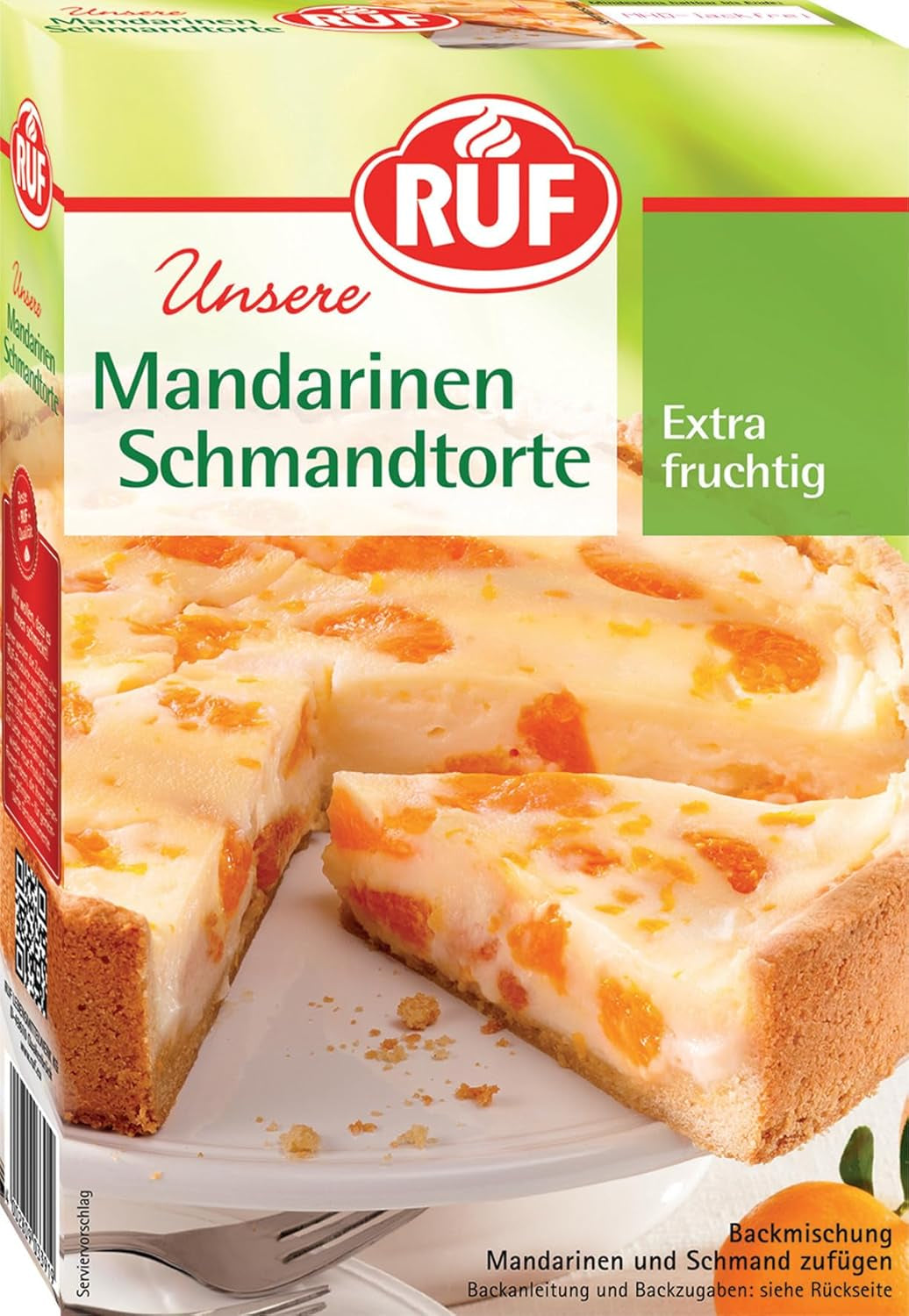 RUF Apfeltorte, Backmischung Für Eine Apfel-Torte Mit Sahne-Creme Und Zimt-Zucker, Apfel-Zimt-Torte, Vegan Naty Shop Mandarine-Schmand-Torte 460 G