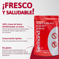 Eiklarpulver (350g) | Getrocknetes Eiklar Pulver | Eialbumin für Backen & Kochen | Ohne Zusatztoffe | Laktosefri Zip-Bag emballage