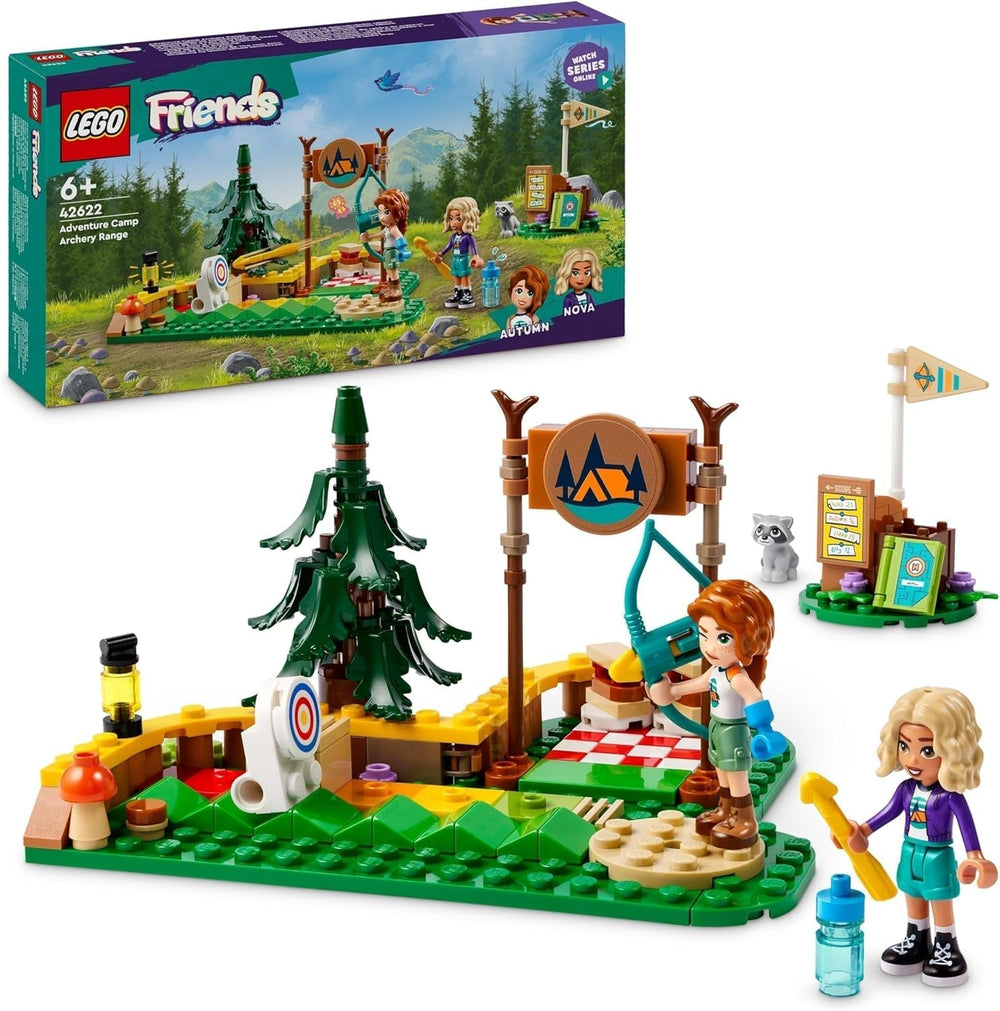 LEGO Friends Bueskydning på Adventure Camp Kids Byggelegetøj med bue og pil, 2 figurer og en vask, til piger og drenge i alderen 6+ 42622 Byggesæt Besuche den LEGO-Store Standardtitel