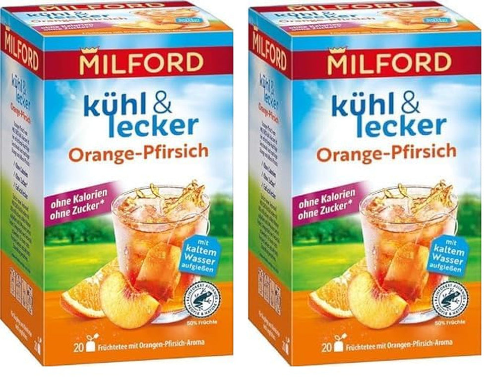 MILFORD Răcoritor și delicios Maracuja-Vanilie | Ceai de fructe cu aromă de maracuja-portocală-vanilie | 18 pliculețe de ceai