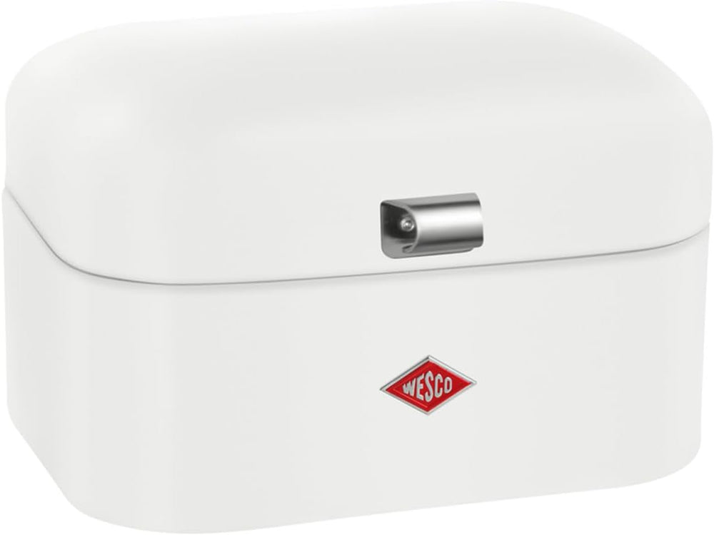 Coș de pâine WESCO Single Grandy în culoarea verde mentă, tablă de oțel acoperită cu pulbere, găuri de ventilație și mâner robust Cutii depozitare alimente Naty Shop Alb mat