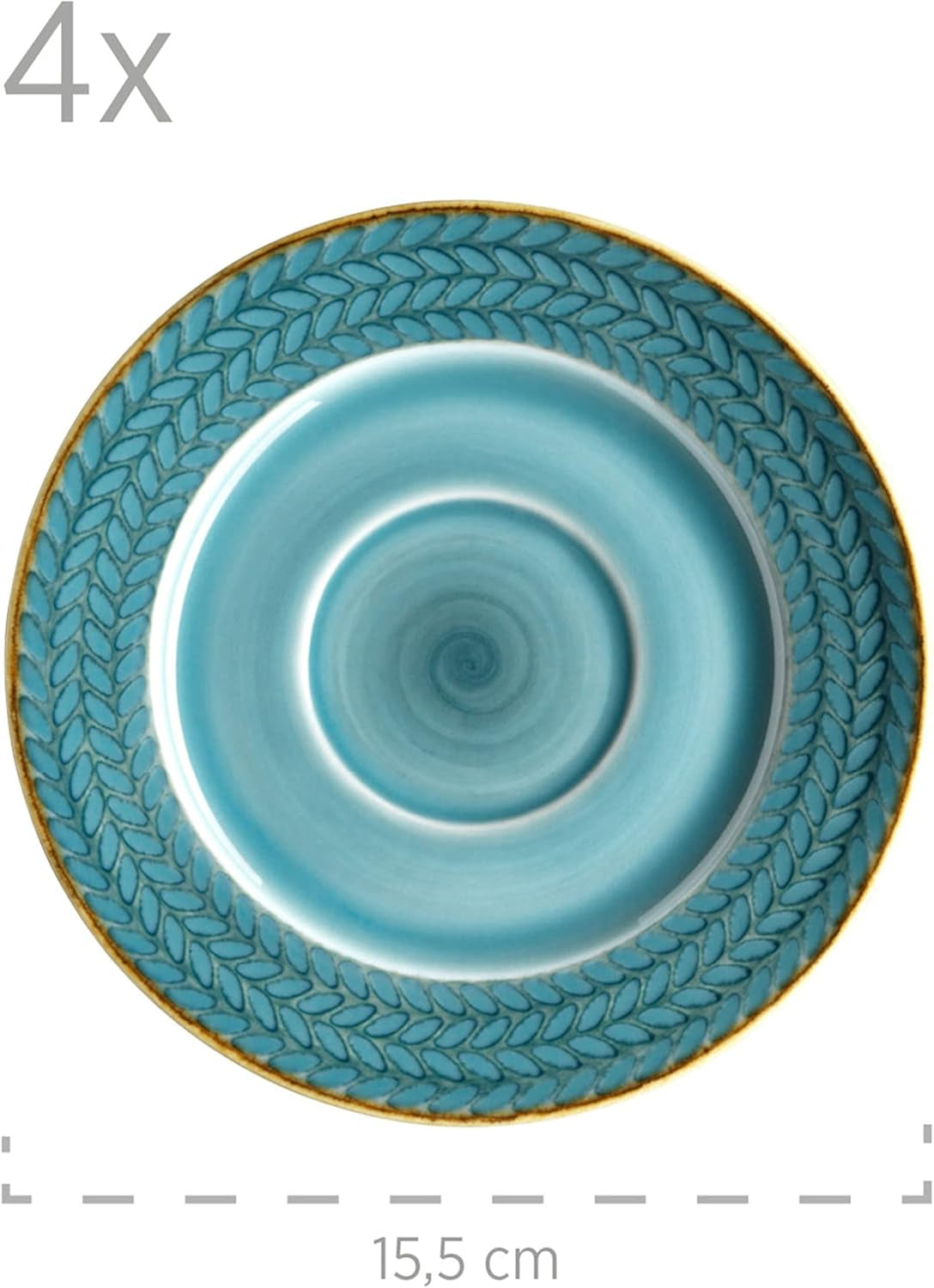 Set de cafea Prospero Premium pentru 4 persoane, calitate restaurant, serviciu de cafea modern cu 12 piese în stil vintage unic, porțelan durabil, albastru