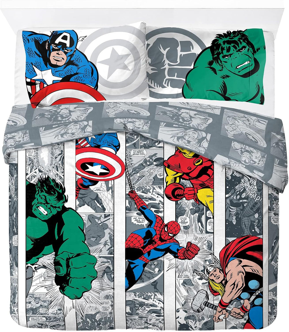 Sengetøj til børn, unisex, prinsesser og superhelte, 100% bomuld Sengetøj - børn Naty Shop Multicolor - Avengers 200X200/50X70 (3 stk)