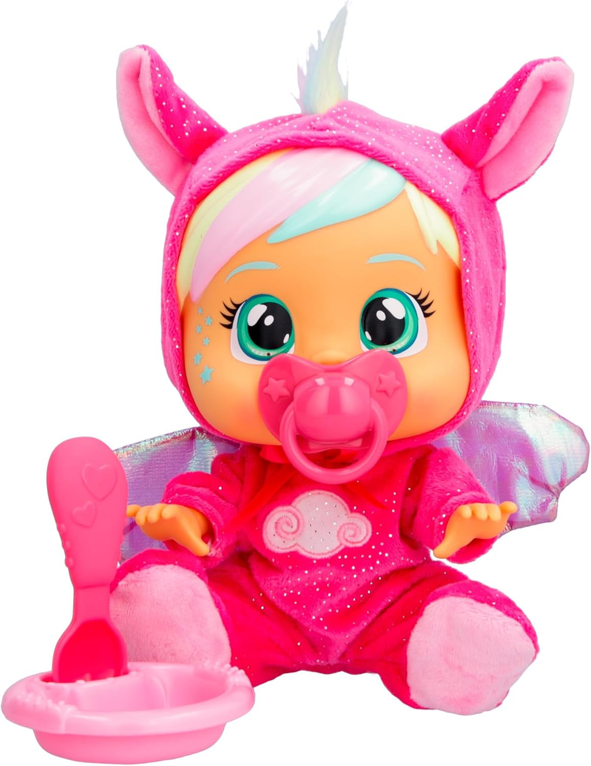 CRY Babies Loving Care Fantasy Dreamy | Interaktive Puppe, die echte Tränen weint, einen Pyjama trägt und 3 Accessoires enthält - Spielzeug und Geschenk für Mädchen und Jungen