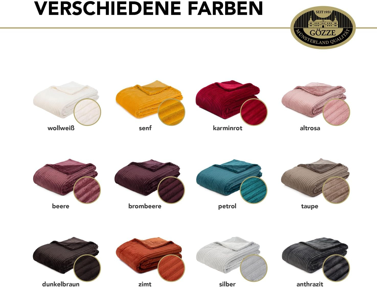 Gözze - Behageligt og blødt tæppe i fløjlslook, 1620G/stk, 150 X 200 Cm - kanel Senge og tæpper Besuche den Gözze-Store