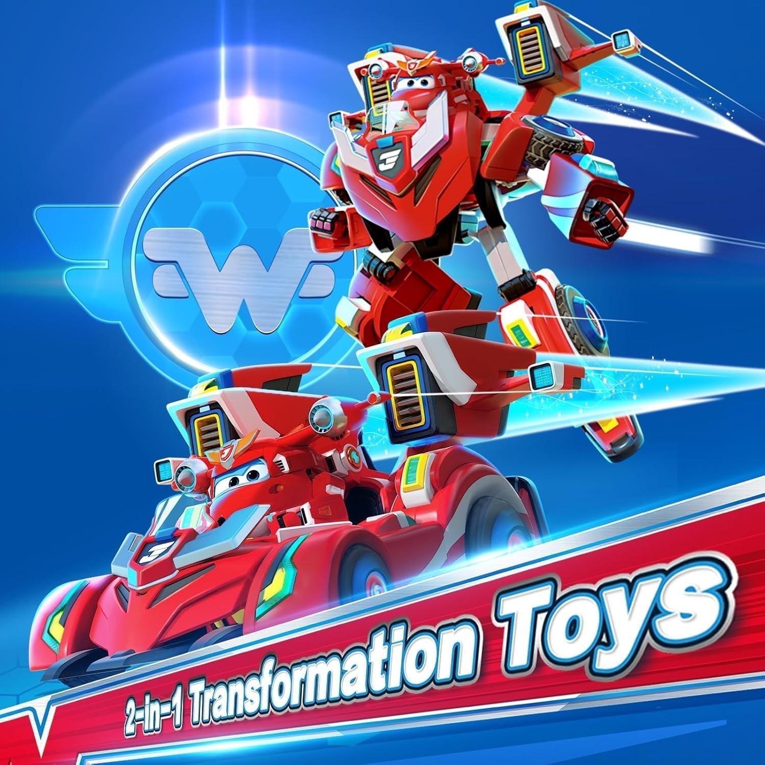Super Wings EU770351 - Super Robot Suit Jett, aprox. 18 cm înălțime figurină de joacă transformabilă, costum de robot 2 în 1 și super mașină, pentru copii de la 3 ani în sus, Roșu Action figures Naty Shop