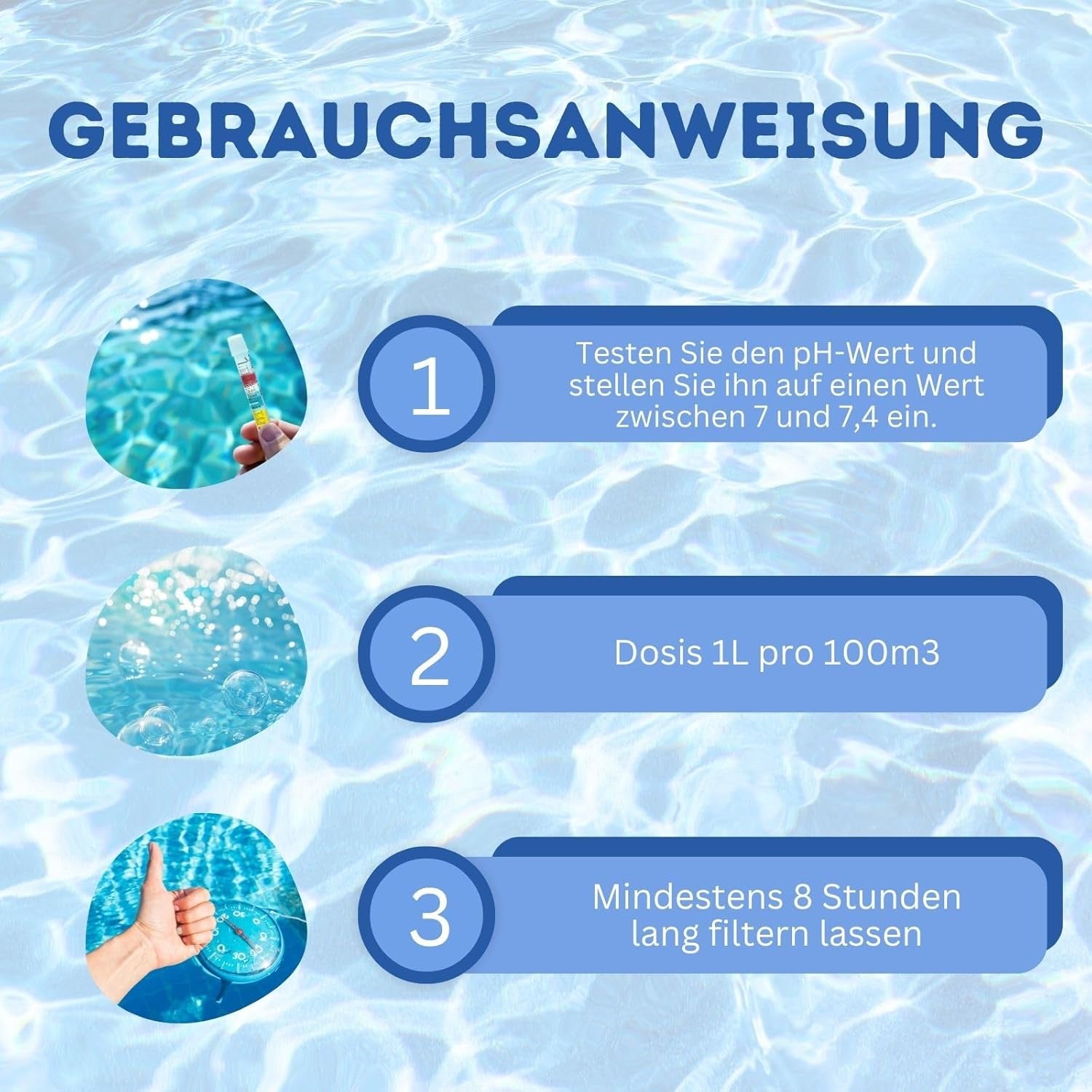 Pool flokkuleringsmiddel 5L | Pool flokkuleringsmiddel til krystalklart vand | Meget koncentreret og økonomisk | Velegnet til alle filtreringssystemer | Ingen skadelige tilsætningsstoffer