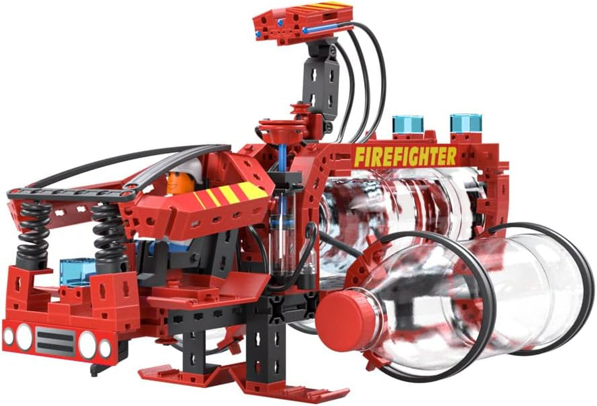 fischertechnik 564069 Advanced Firefighter – Bausatz für Kinder ab 7 Jahre, Experimentierbaukasten mit Feuerwehrauto & Spritzfunktion, fremmer teknisk forståelse, Schwarz, Mittel