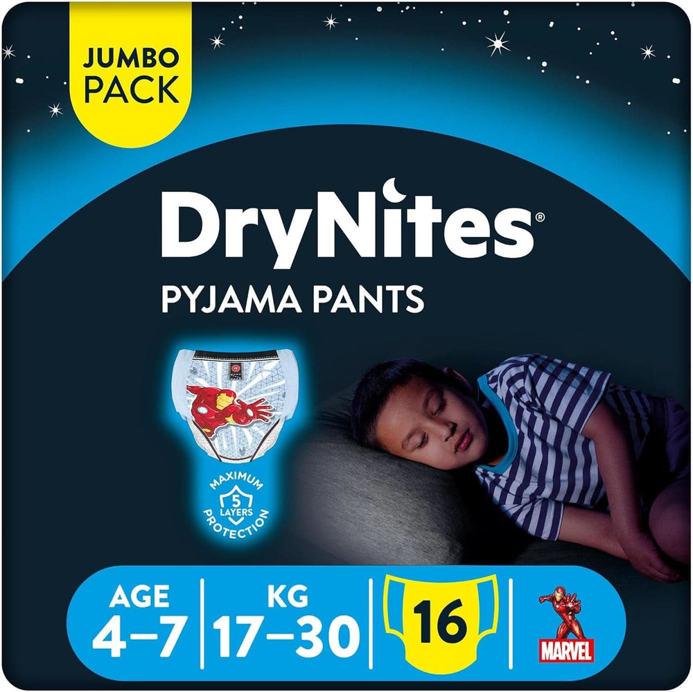 HUGGIES Drynites natbleer, til drenge 4-7 år (17-30 kg), 30 stk. Naty Shop