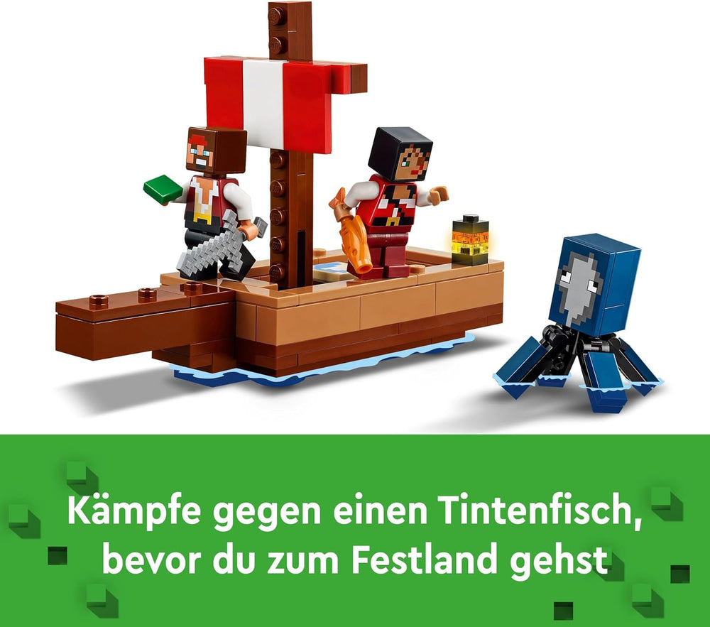 LEGO Minecraft Piratskibet Voyage Blæksprutte- og kamelpiratfigur Legetøjsskibsbygning Rollespilsgave til drenge og piger 8 år 21259 Byggesæt Besuche den LEGO-Store
