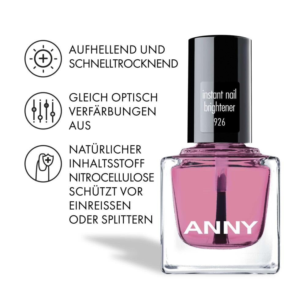 ANNY Instant Nail Brightener - Naturlig pleje neglelak med optisk lysnende effekt - 15 ml