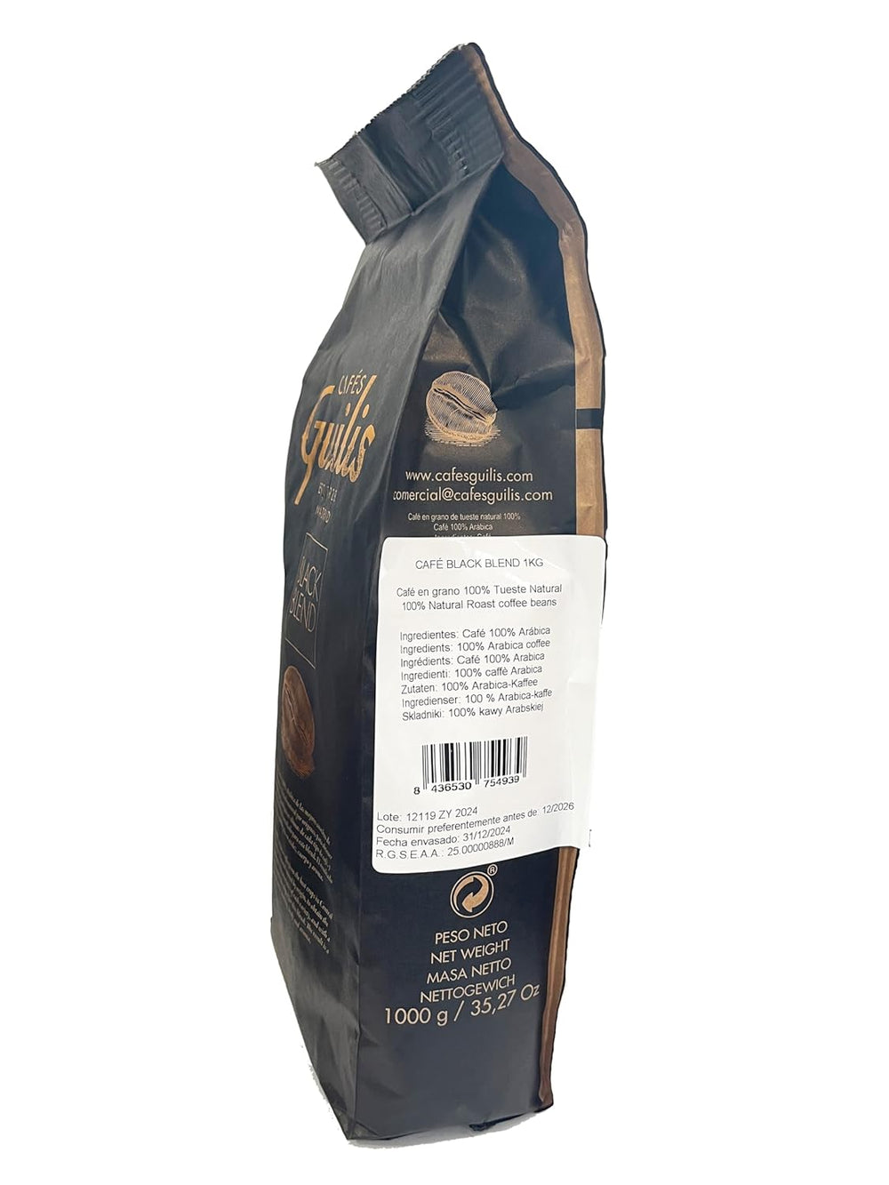 CAFES GUILIS DESDE 1928 AMANTES DEL CAFÉ Kaffeebohnen Arabica Black Blend 1kg
