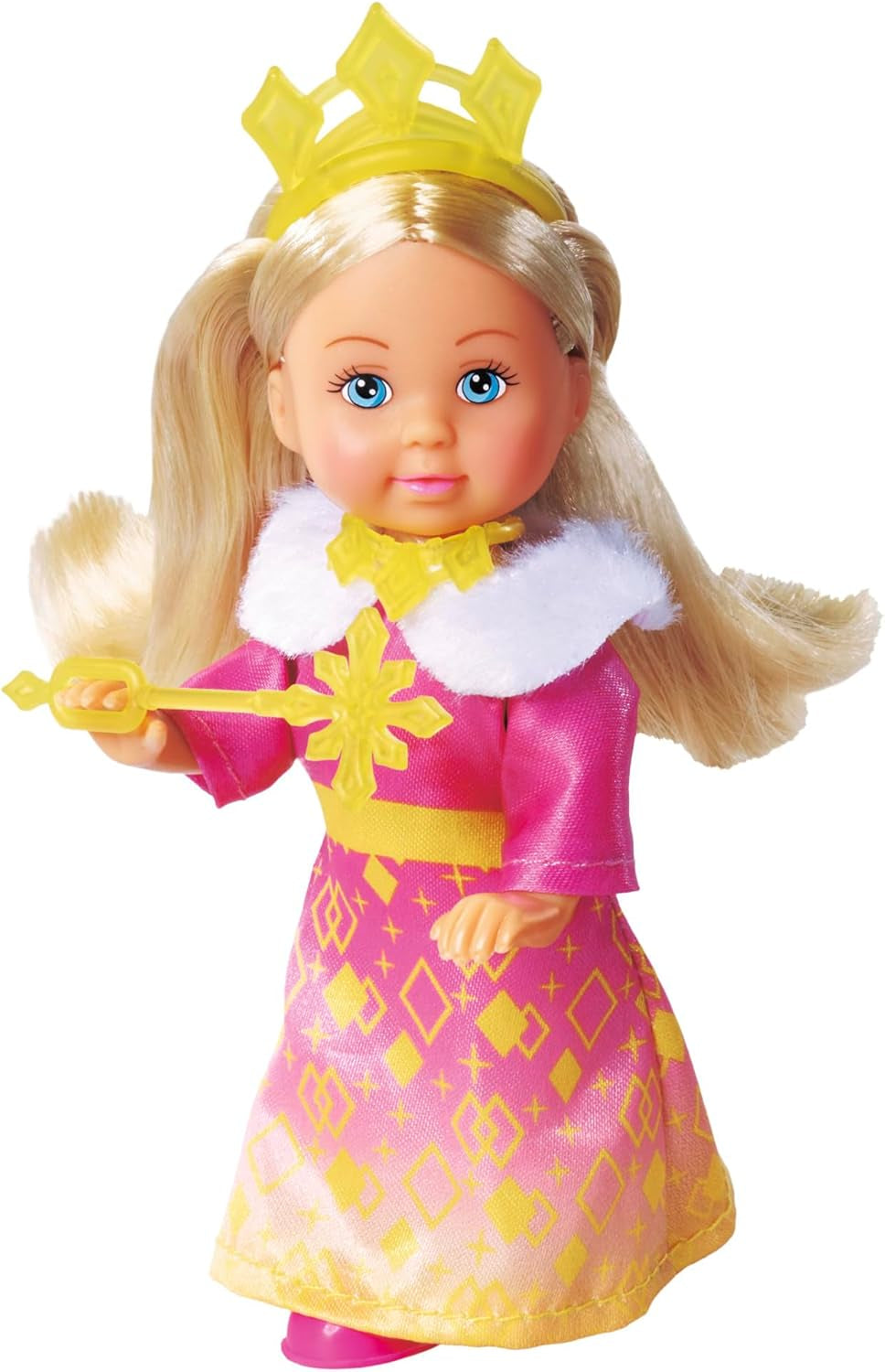 Simba Evi Love Princess Ride, Păpușă Prințesă cu Sanie și Cal de Iarnă, Accesorii Prințesă, 12 cm, Vârste 3+