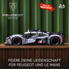 LEGO 42156 Technic Peugeot 9X8 24H Le Mans Hybrid Hypercar Legendarisk racerbil Voksenmodelsæt 1:10 Motorsportsbil Samlerobjekt til avancerede spillere Byggesæt Besuche den LEGO-Store
