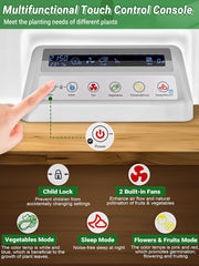 17 kapsler hydroponics kit til urtehave med 102 28W fuld spektrum vækstlys og 2 ventilatorer indendørs have med vandpumpetank