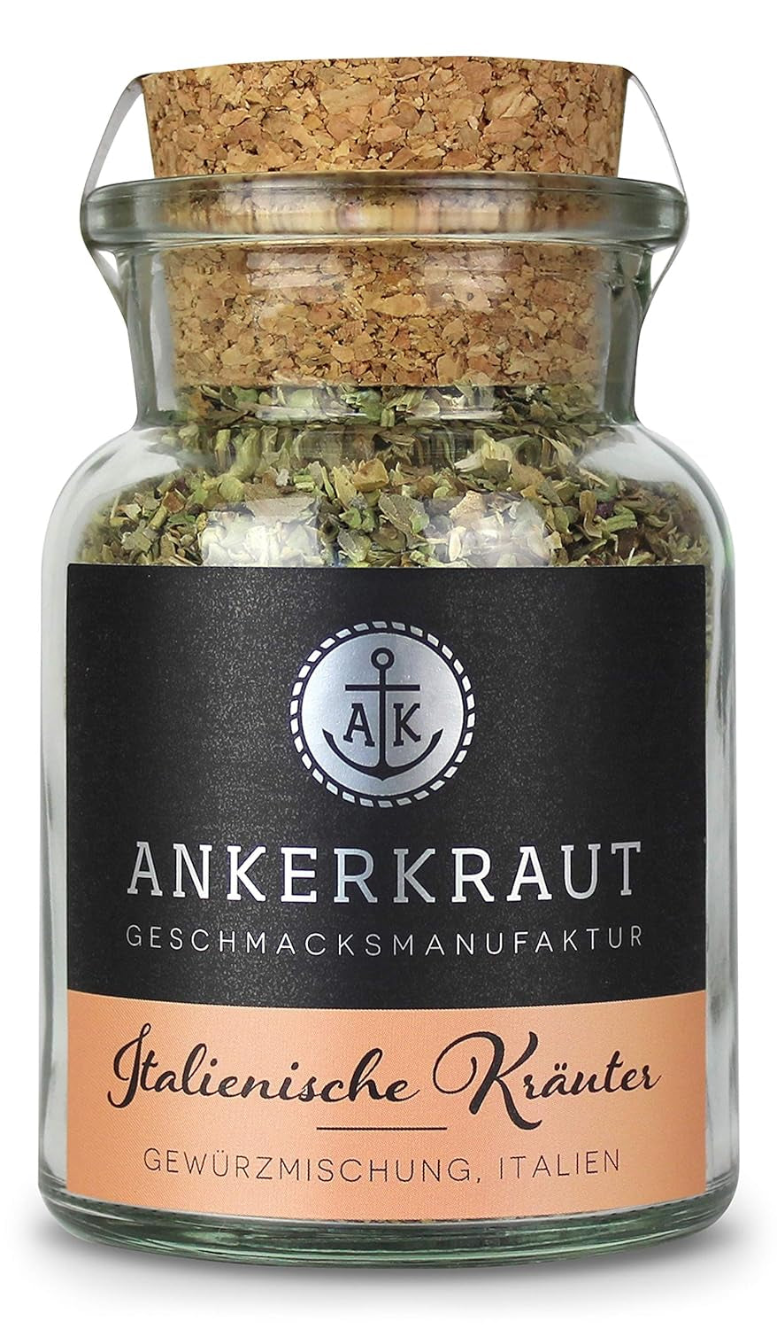 Ankerkraut Italienische Kräuter, Mediterranes Universalgewürz für Pasta, Pizza og Salade, 25 g im Korkenglas