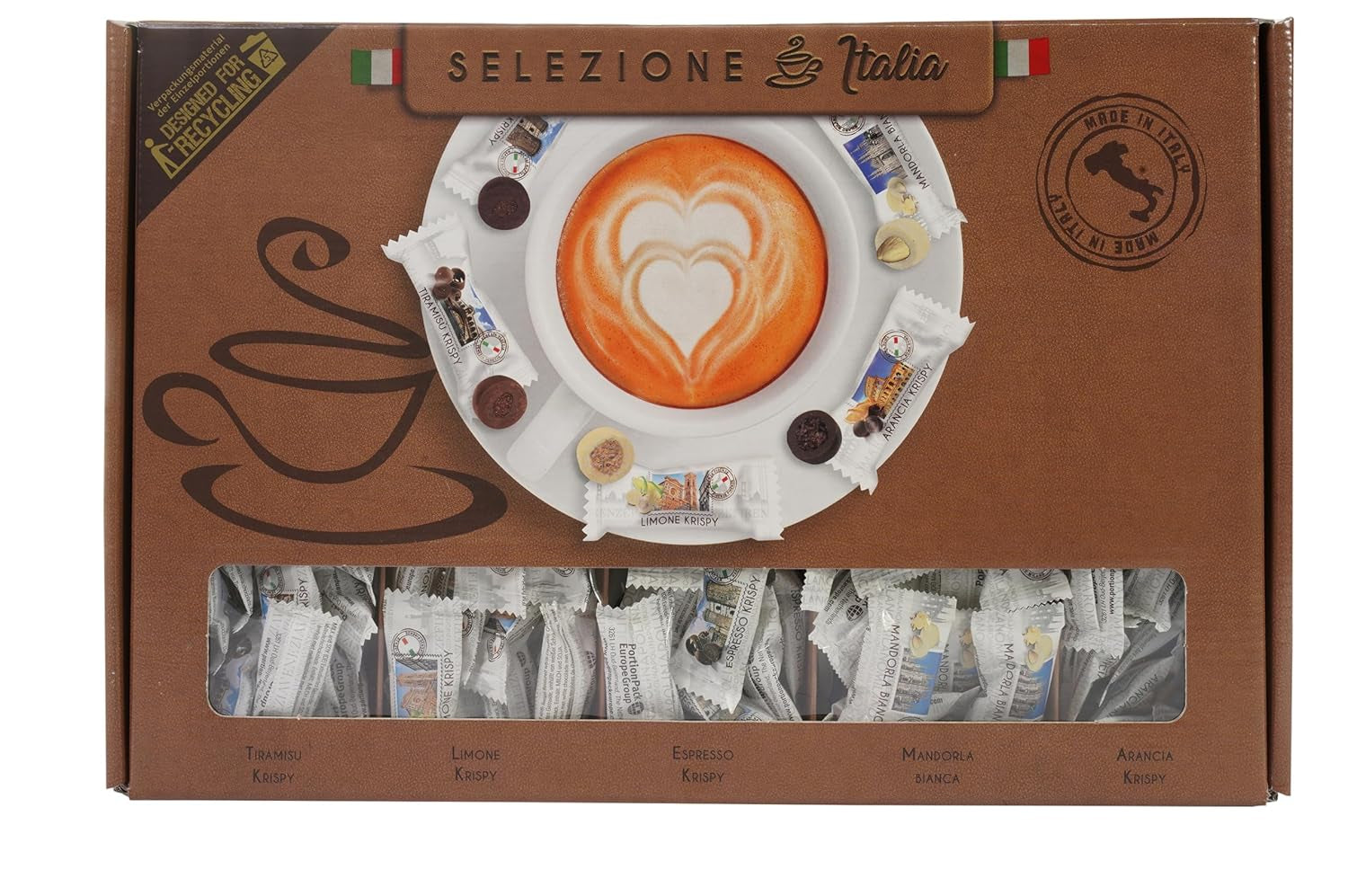 HELLMA italiensk udvalg - 200 stk. individuelt pakkede italienske slik, ideel til hoteller eller pensionater Naty Shop Chocolates