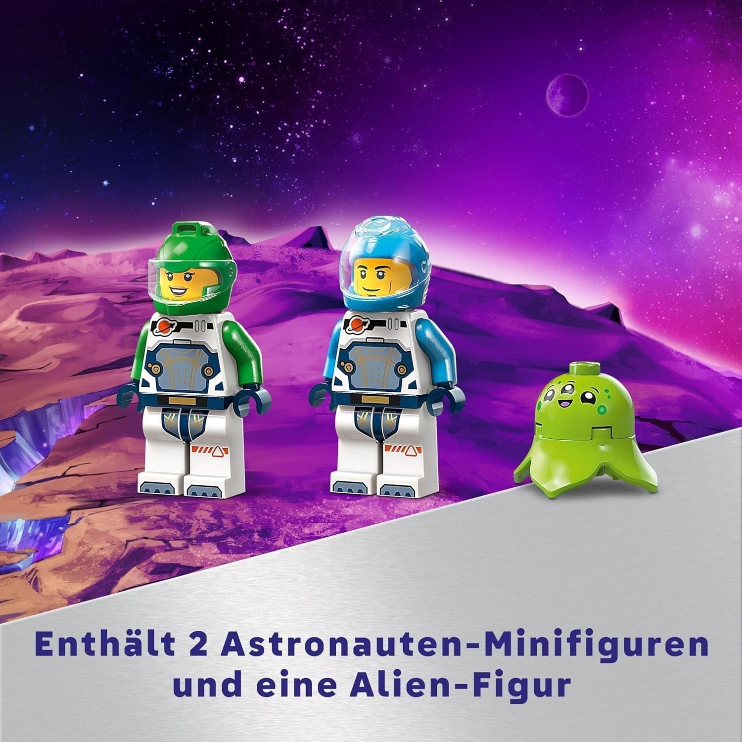 LEGO City Space Asteroid Recovery, jucărie spațială cu navă spațială, stație spațială, 2 minifigurine și o figurină extraterestră, cadou pentru copii, băieți și fete de la 4 ani 60429 Seturi de constructie Besuche den LEGO-Store