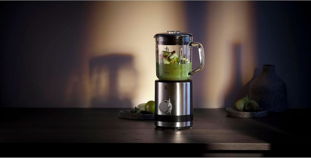 WMF Küchenminis Kompaktmixer, Mini Standmixer, 400 Watt, Standmixer Klein, Glasbeholdere 0,8 L, Pulsstufe, Cromargan Matt Kitchen Naty Shop