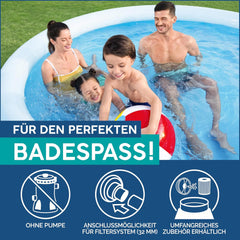Bestway Fast Set pool, uden pumpe, blå, 366 x 76 cm, uden tilbehør