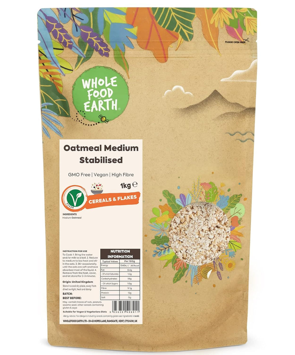 Wholefood Earth Pinhead Havregryn Groft stabiliseret 3kg | Ikke-GMO | Rig på fibre