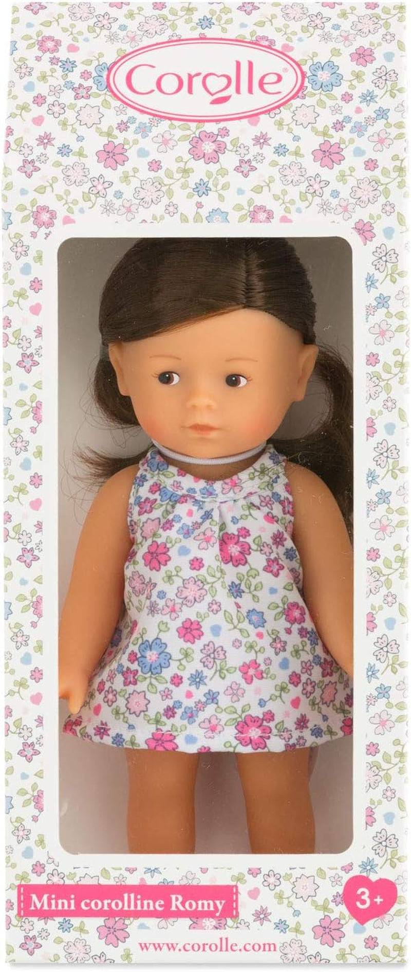 Corolle 9000240020 - Romy brunette Les Trends Mini Corolline 20 cm, fransk dukke med charme og vanilje duft, 20 cm