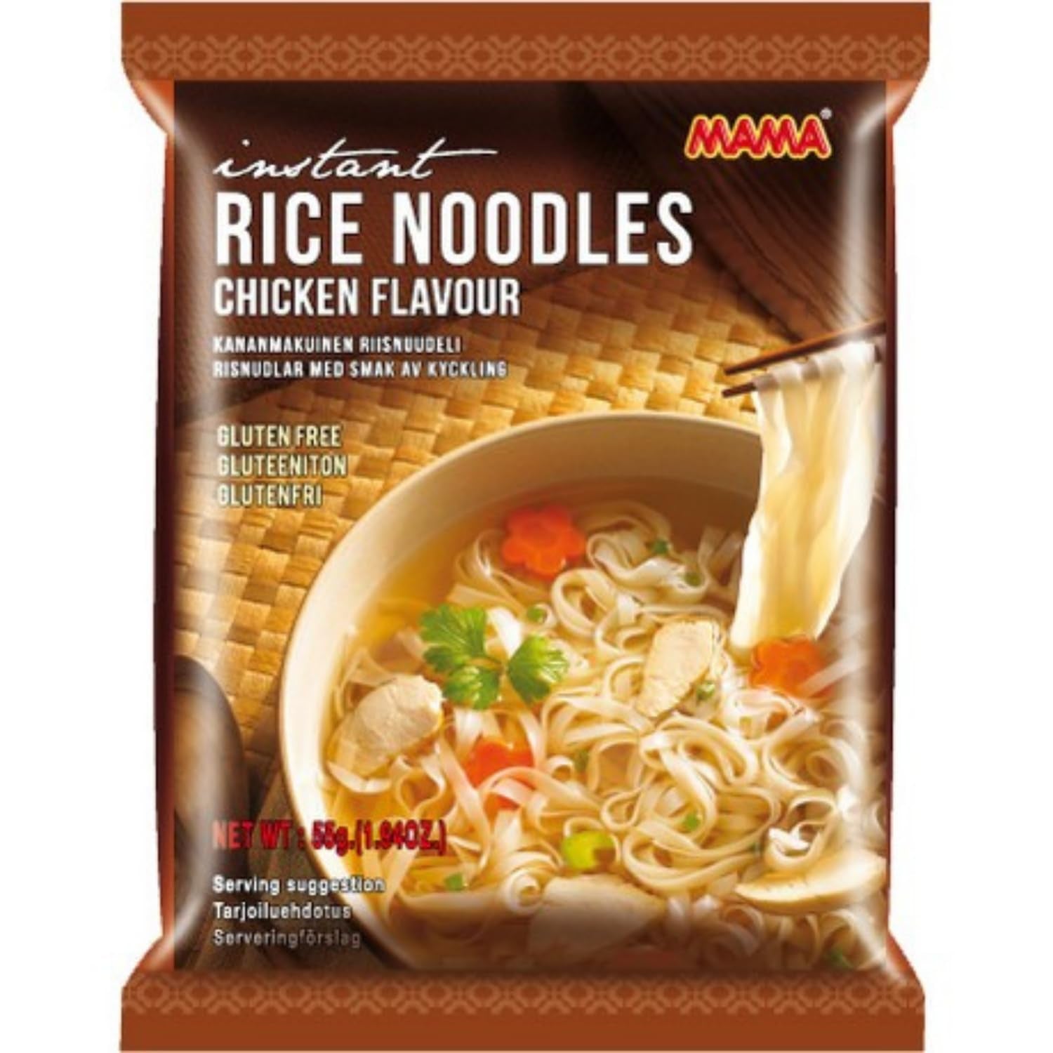 Mama instant risnudler med grøntsager - Glutenfri instant risnudler, orientalsk stil - Autentisk thailandsk køkken - 24 x 55 g