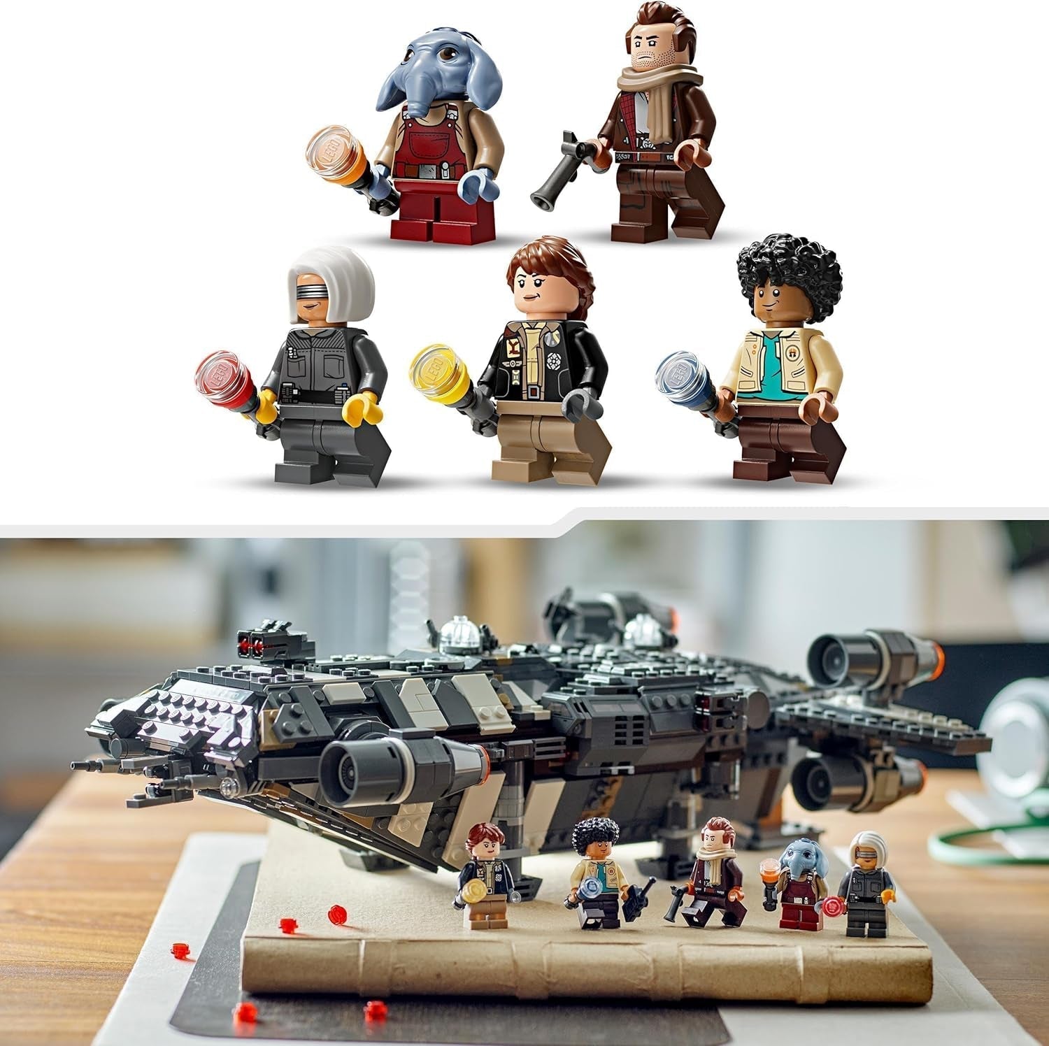 LEGO Star Wars: Skeleton Crew Onyx Cinder, bygbart og samleligt rumskibslegetøj til drenge og piger med 5 figurer, gaveide til fans fra 10 år 75374 Byggesæt Besuche den LEGO-Store