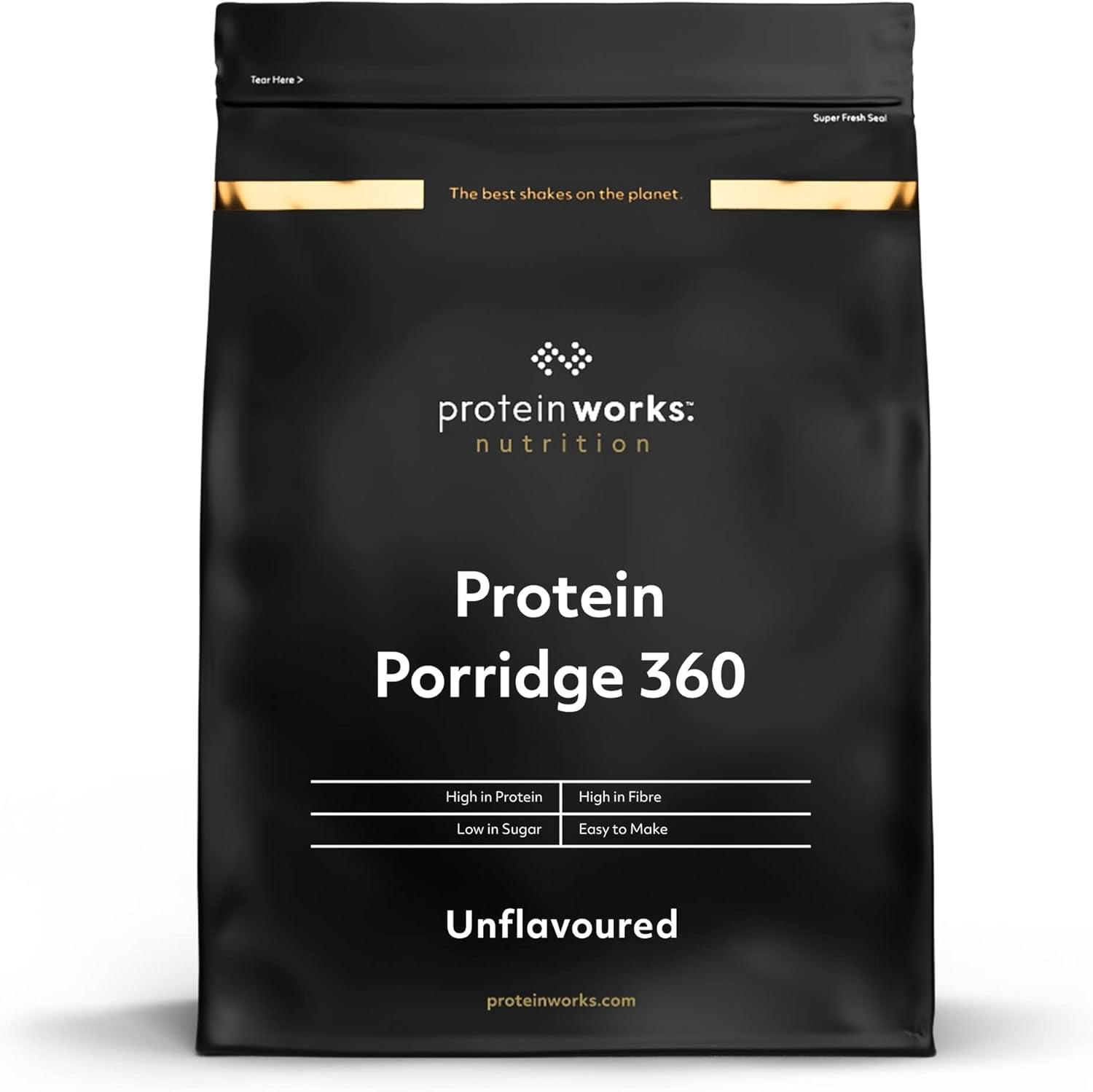Protein Works - Proteingrød 360​| Myte Yderligere vitaminer og mineraler | Proteinreiches Frühstück | Kalorienarme Haferflocken | 13 Serveringer | Naturlig | 1 kg korn Naty Shop Standard titel