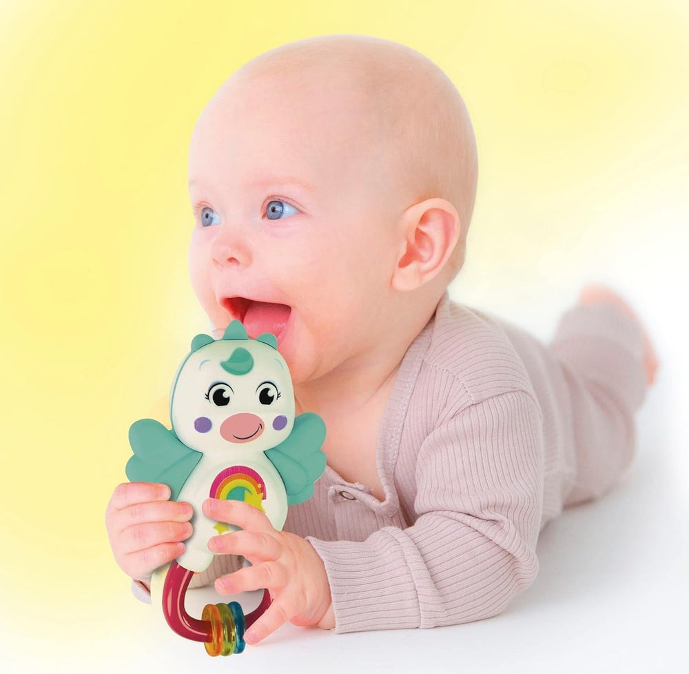 Clementoni 17778 - Little Unicorn Rattle - Sonaglio Neonato Con Massaggiagengive, Giocattolo Bambini 3 Mesi, Rafforza Le Capacità Motorie E Sensoriali - Made in Italy Jucarii Bebe Naty Shop