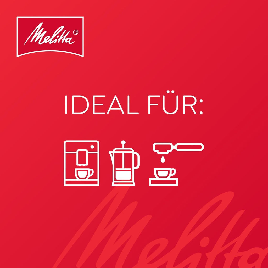 Melitta Barista Perfection 100% Brazilia, boabe de cafea întregi, cafea de origine unică, 100% Arabica, prăjire lentă cu tambur, Crema Forte, tărie 4 Cafea Naty Shop
