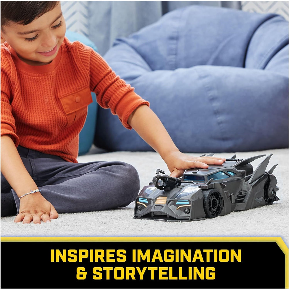 DC Comics Batman Offroad Batmobile med katapult med gribekrog og gittercelle bagpå, inklusive 10 cm Batman-figur til superheltefans fra 4 år og opefter Actionfigurer Naty Shop