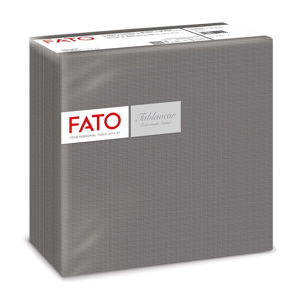 Fato - Șervețele din hârtie uscată, airlaid, efect textil, pachet de 50 de șervețele, format 40X40 pliate în 4, decor Shade Silver
