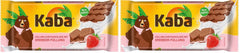 Kaba mælkechokolade med jordbærcreme, fyldt chokoladebar, 90 g bar, smelte-i-mund-chokolade med jordbærcreme og original Kaba-smag (pakke med 2)