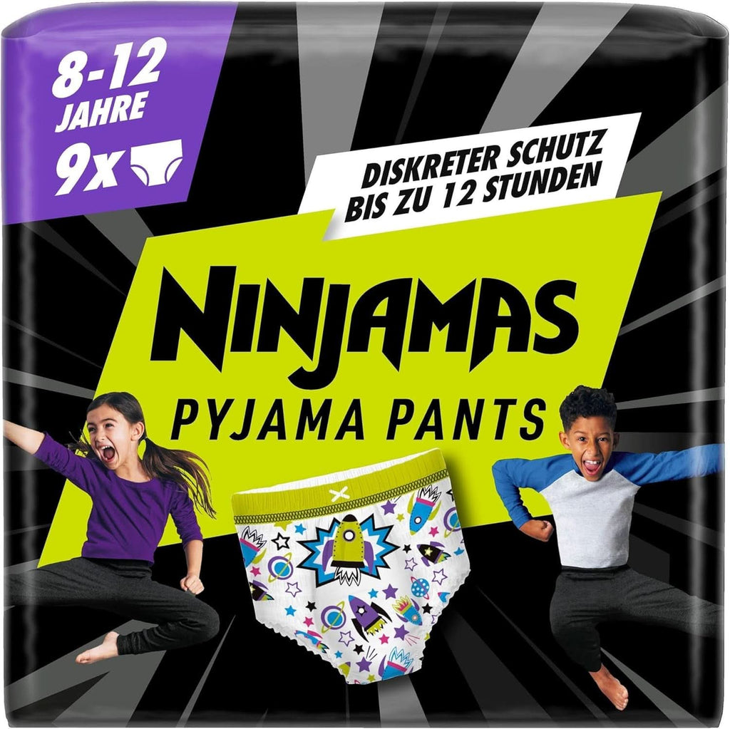 Pantaloni de pijama Ninjamas Spaceship, 9 pantaloni de noapte absorbanți, 8 ani, 27Kg-43Kg Mama si Copilul Naty Shop