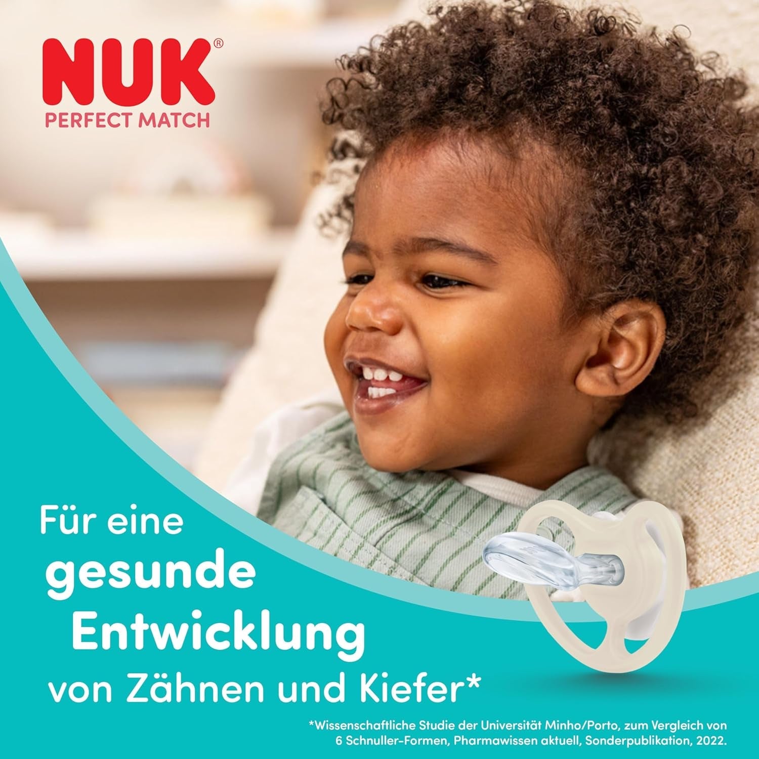 Suzete NUK Perfect Match Air pentru bebeluși | 6-18 luni | Suzete ortodontice care promovează circulația aerului și previn erupțiile cutanate cauzate de salivație | Acceptare 95% de către bebeluși** | Disney Minnie Mouse | Pachet de 2