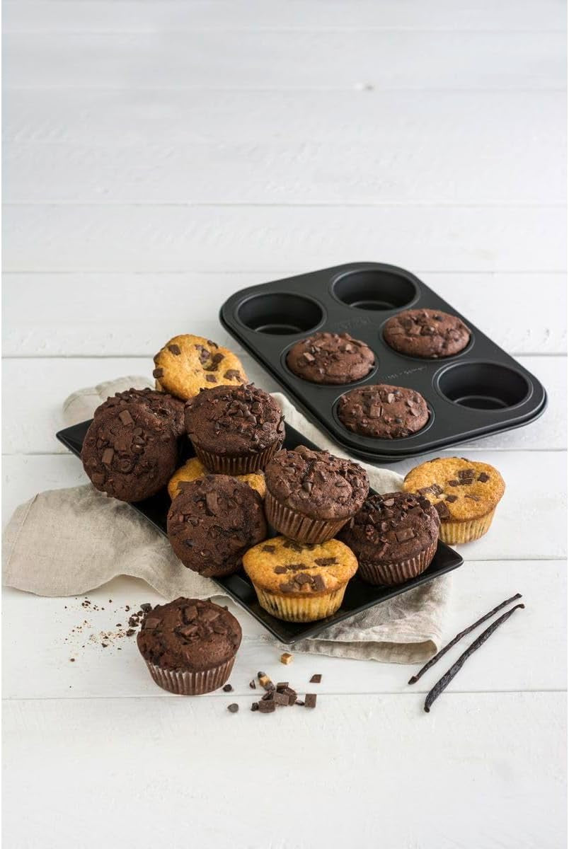 Zenker 6Er Muffinform Black Metallic, 275X190X30 Mm, Teflon Classic Antihaftbeschichtung, Hitzebeständig Bis 230°C, Leichte Reinigung, Ideal Für Köstliche Muffins Forme og bageplader Naty Shop