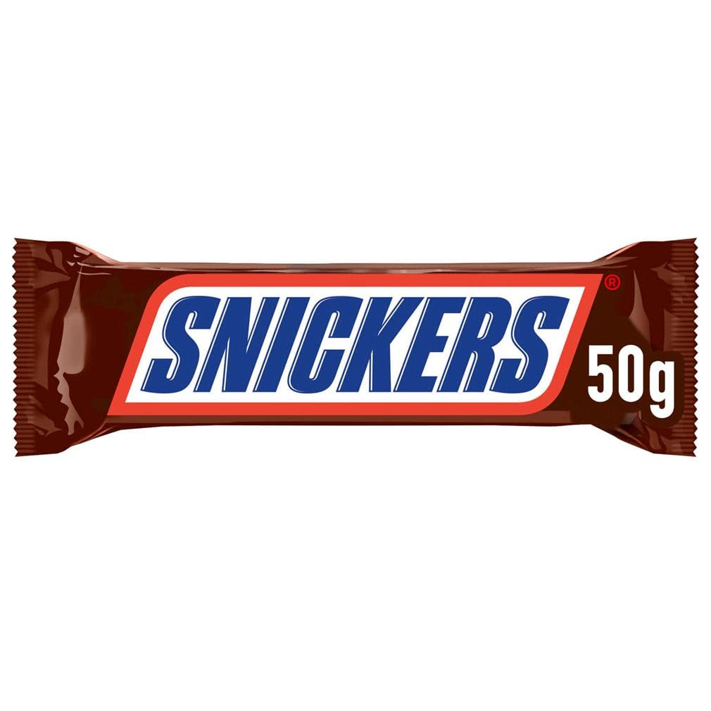 Snickers Chocolate Bar Peanut Caramel 5 Bar Pack | Snack fodbold | (1 x 5 x 50 g)