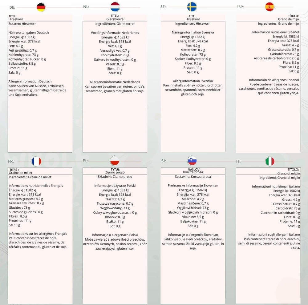 Jord fuldkornshirse - ikke-GMO - naturlig - vegansk - mælkefri - uden tilsat sukker - 1 kg