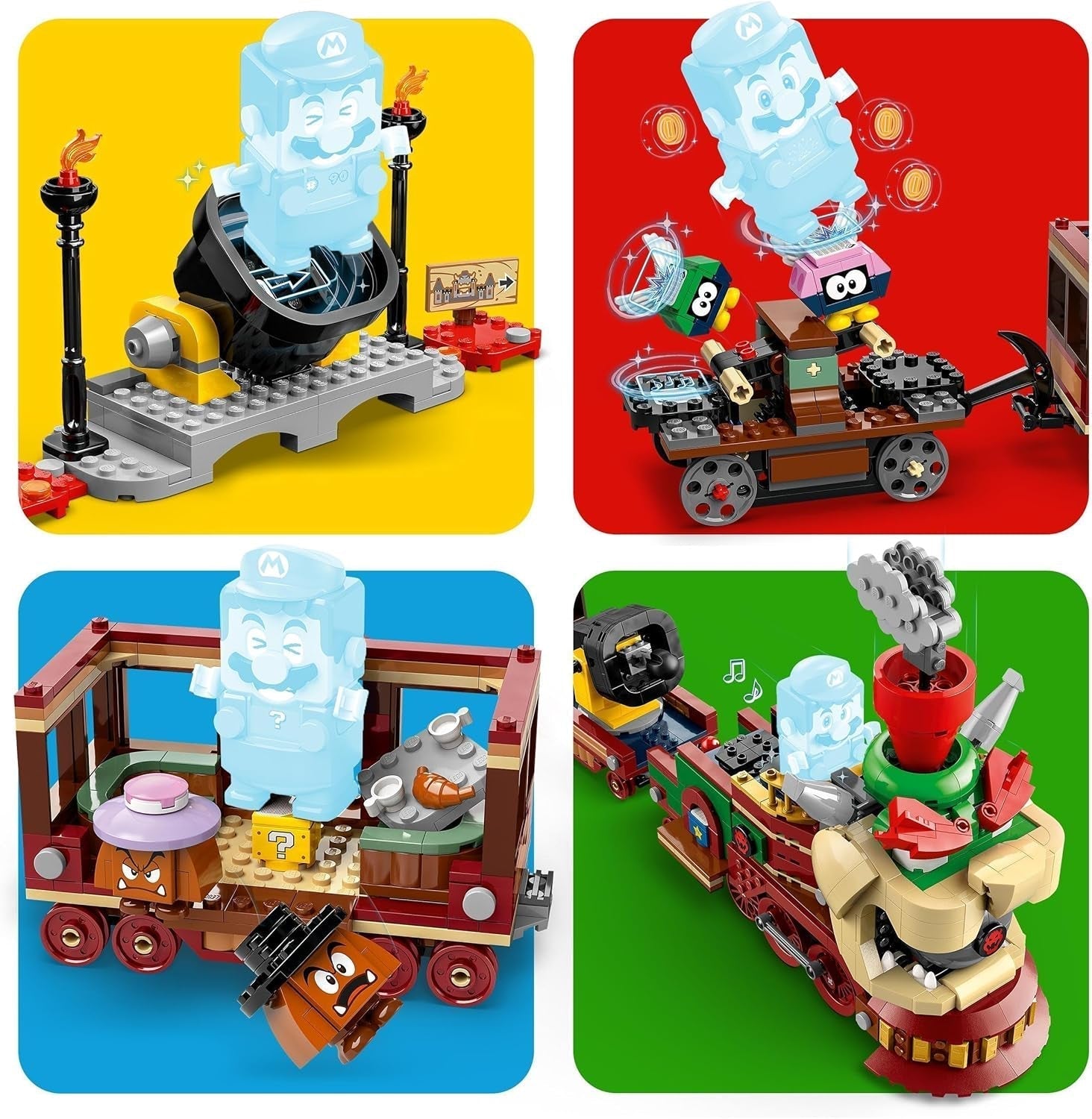 LEGO Super Mario Express Bowser Train Kids Adventure Legesæt med Hammer Brother 2 Gumbas og 2 Parapunctures Nintendo Gave til drenge Piger Gamers 71437 Byggesæt Besuche den LEGO-Store